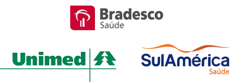 Aceitamos Planos de Saúde Unimed, Bradesco e Sulamérica